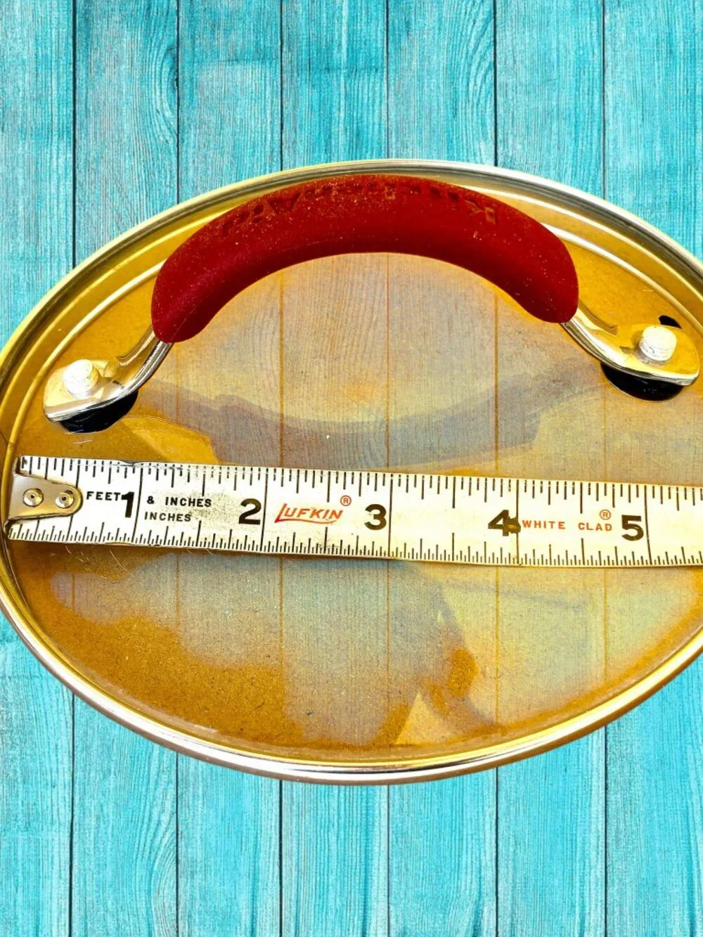 KitchenAid Brand Glass Pot LID ONLY Red Handle Replacement 6 1/8